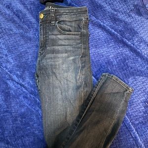 Dark blue high rise skinny jeans